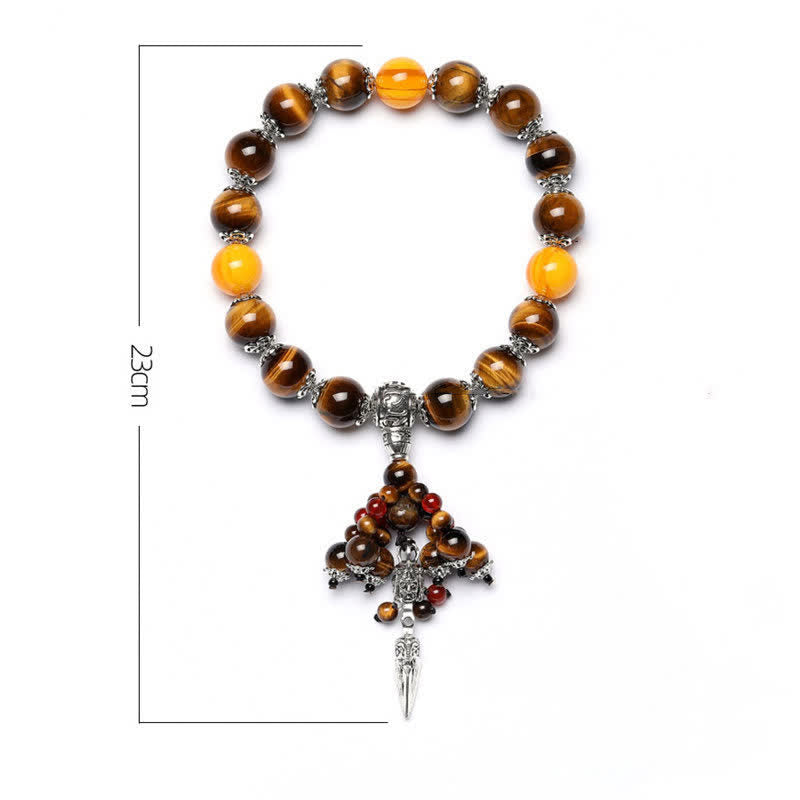 Pietra naturale di occhio di tigre, agata rossa, vena di drago, agata, Vajra Dorje, braccialetto di guarigione, decorazione per auto