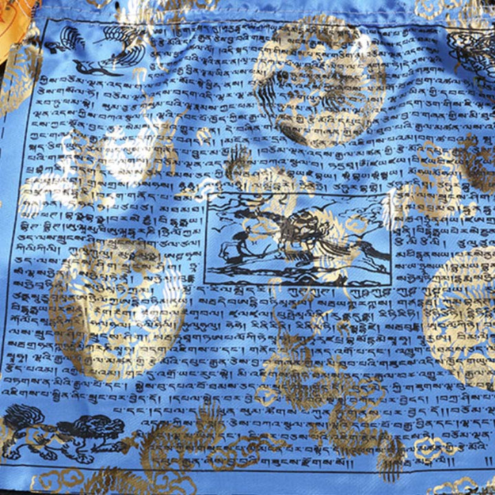 Bandiere di preghiera tibetane a 5 colori con motivo drago e cavallo del vento, per esterni, 20 pezzi. - image 4