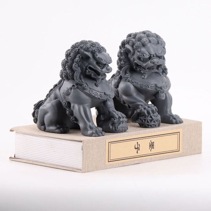 2 pezzi Statua di leone Coraggio Forza Resina Decorazione per casa e ufficio - image 11