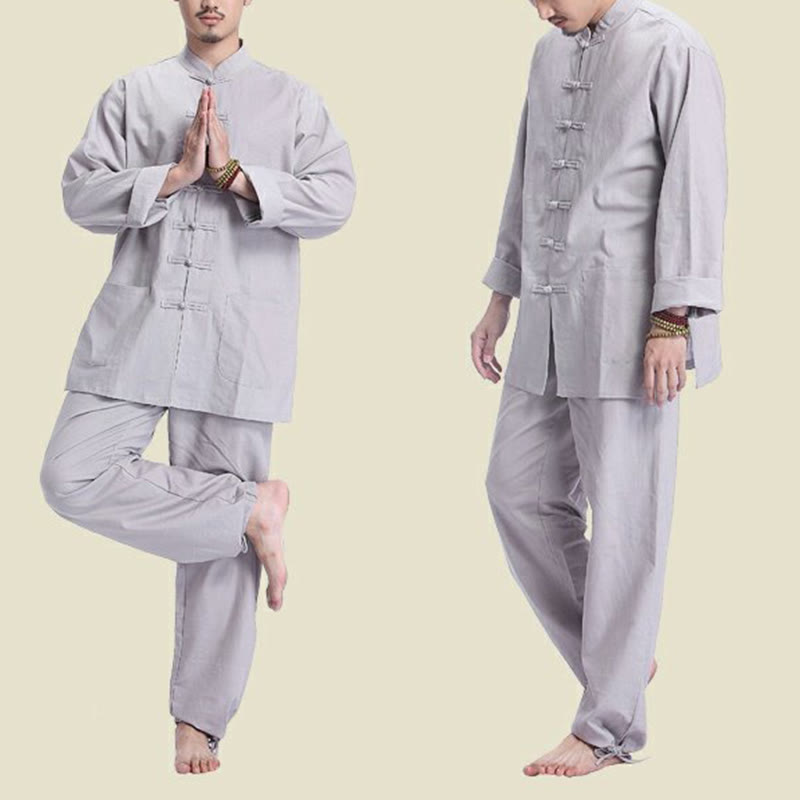 Buddha Stones, rana cinese, bottone, design, meditazione, preghiera, cotone, lino, spirituale, pratica zen, yoga, abbigliamento da uomo - image 1