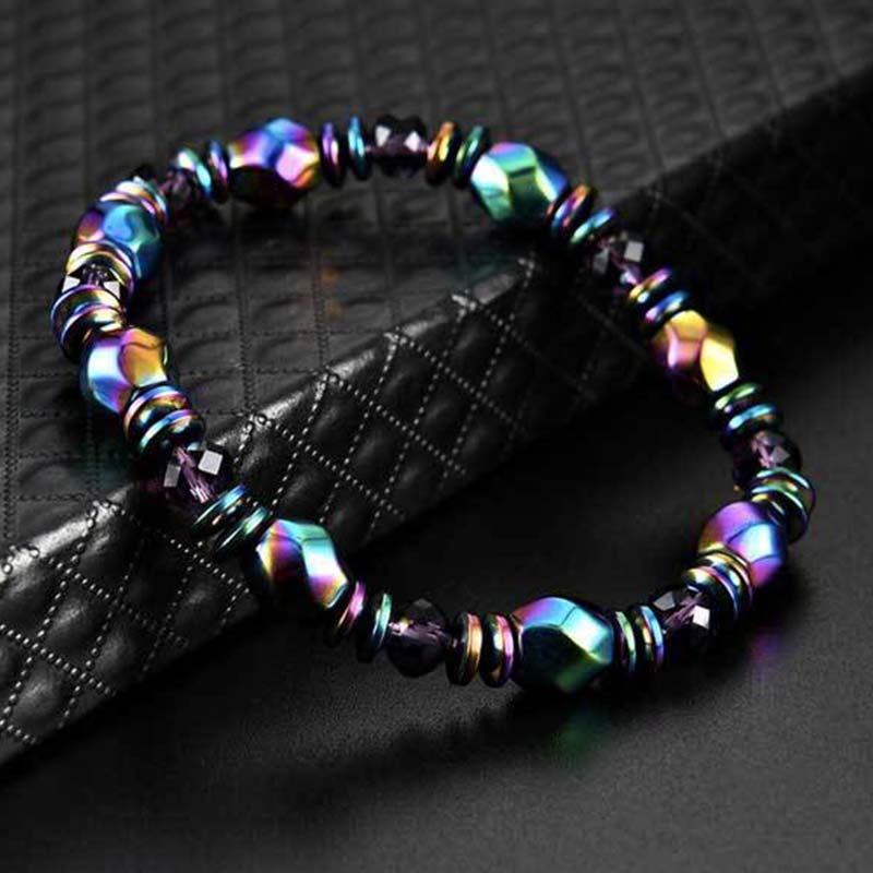 Braccialetto del benessere in ematite arcobaleno Buddha Stones