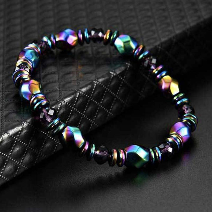 Braccialetto del benessere in ematite arcobaleno Buddha Stones