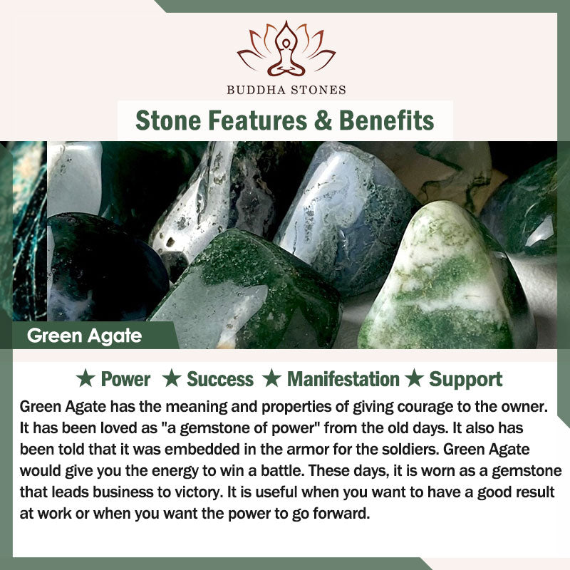 Braccialetto di supporto con baccello di loto in agata verde e perla Buddha Stones