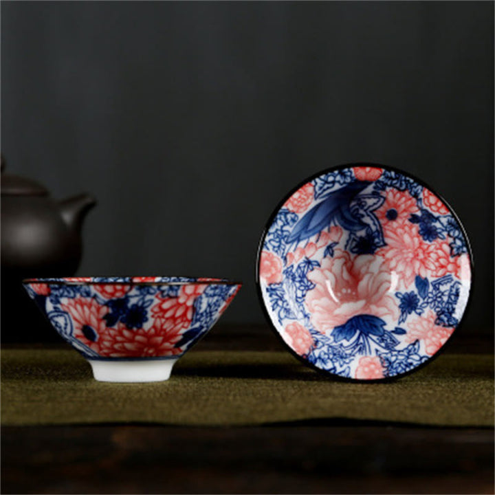 Buddha Stones Fiori Fu Carattere Montagne Loto Fiori di ciliegio Tazza da tè in ceramica Tazza da tè Kung Fu