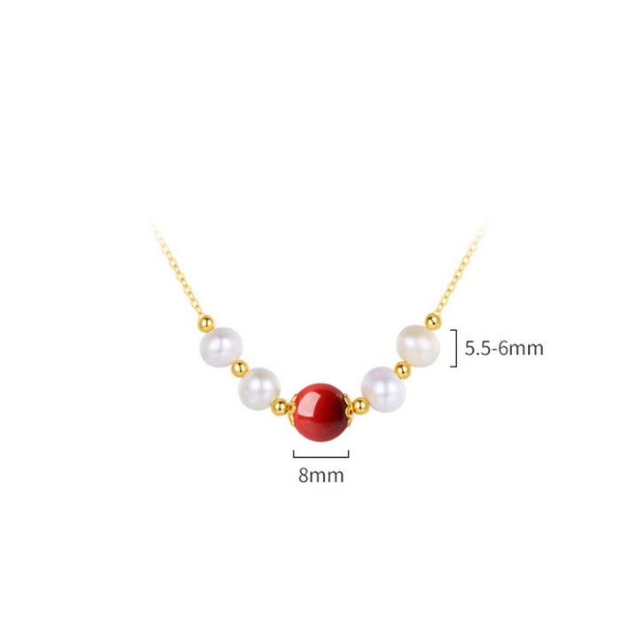 Collana con ciondolo a catena con perle di guarigione sincerità in argento sterling 925 con pietre Buddha Stones e cinabro - image 9