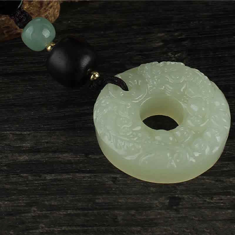 Buddha Stones PiXiu Jade Peace Buckle Abbondanza Ricchezza Portachiavi