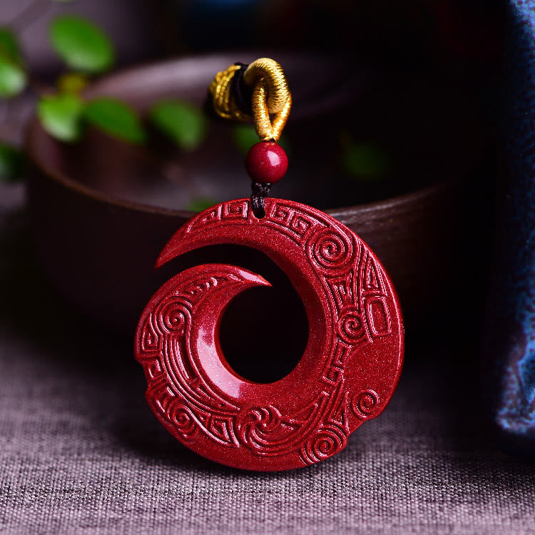 Buddha Stones La fortuna di una persona migliora il design del modello Collana con ciondolo di benedizione in cinabro naturale