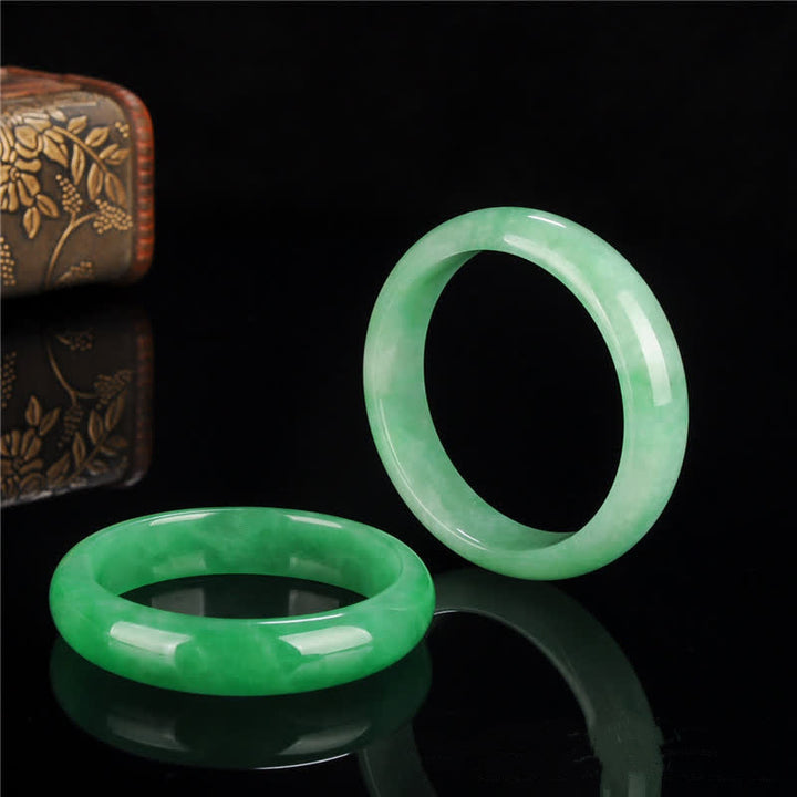 Bracciale rigido Buddha Stones, quarzite e giada, per guarigione, abbondanza e protezione. - image 7