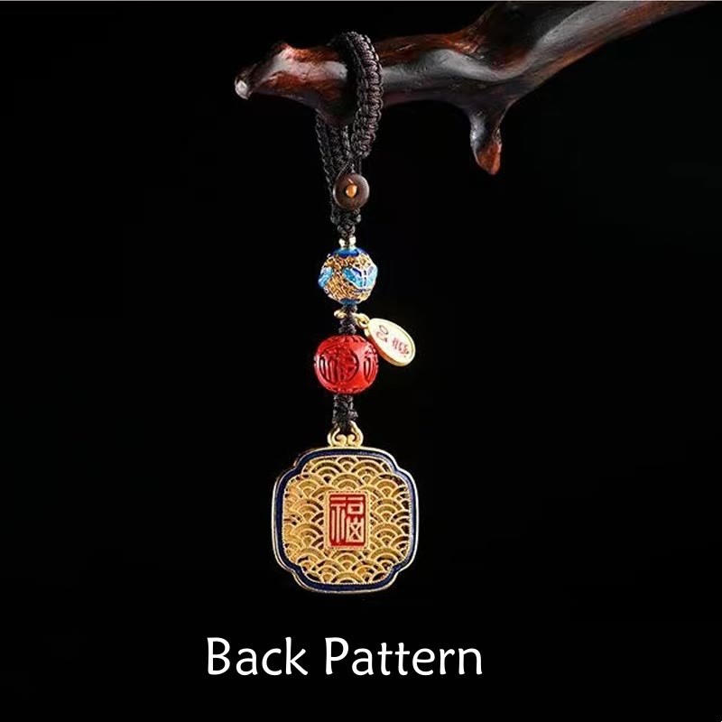 Portachiavi con ciondolo a forma Buddha Stones Fu Character Blessing Ruyi - image 3