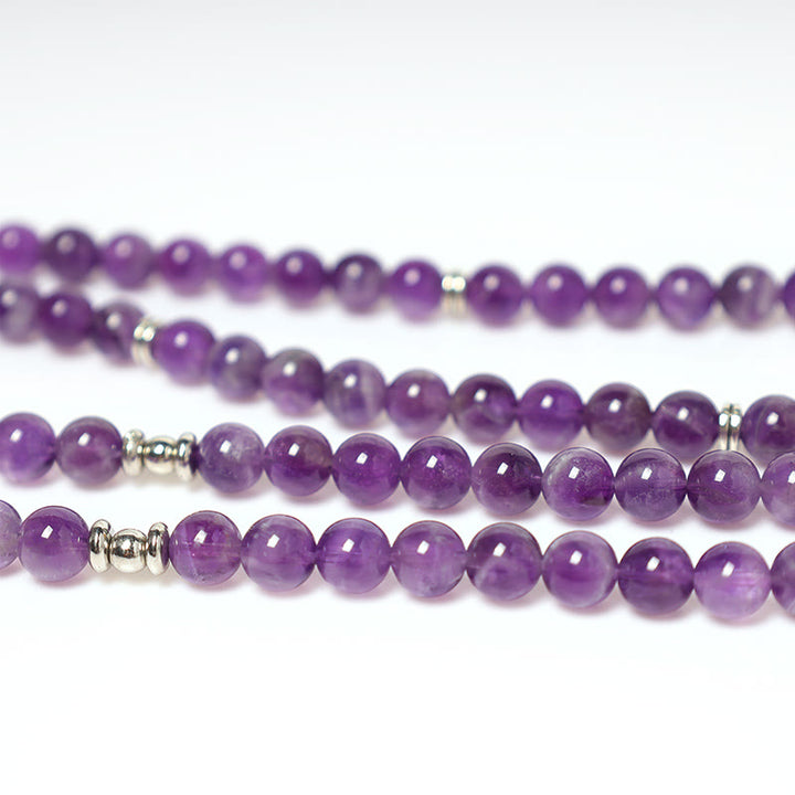 Bracciale Mala di purificazione in ametista naturale Buddha Stones