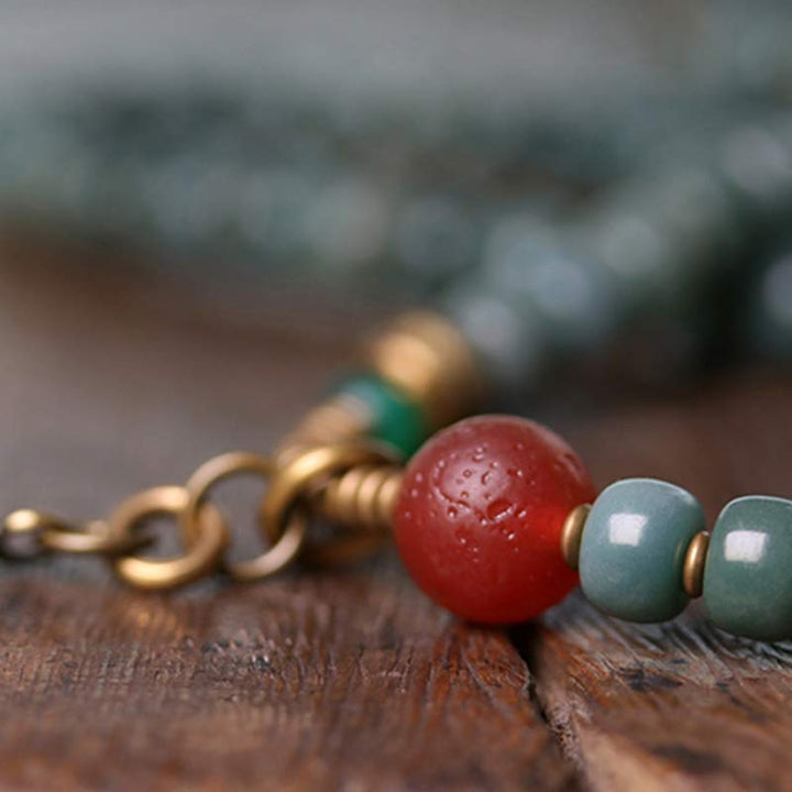 Buddha Stones 108 Mala Beads Bodhi Seed Dzi Bead Wisdom Bracciale