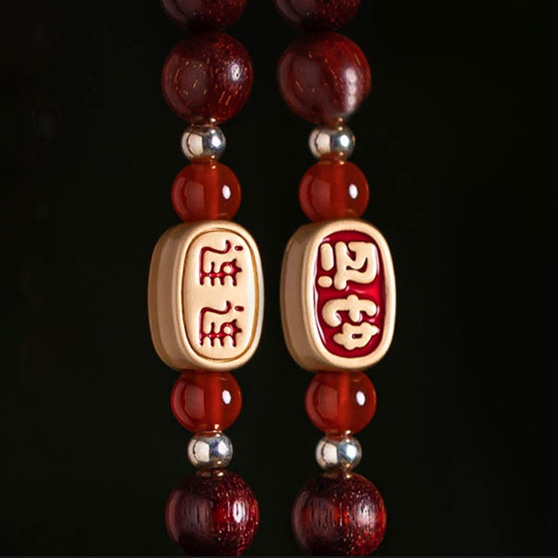 Buddha Stones tibetane piccole foglie di sandalo rosso loto cinabro bustina protezione nappa auto decorazione appesa