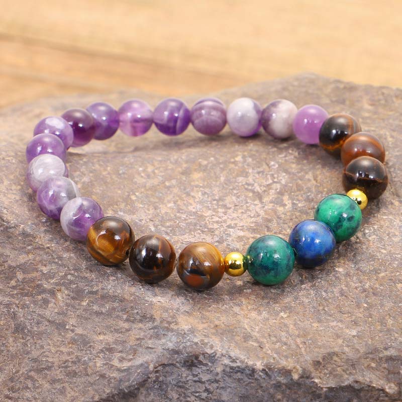 Buddha Stones Set di braccialetti mala tibetani purificanti in ametista - image 10