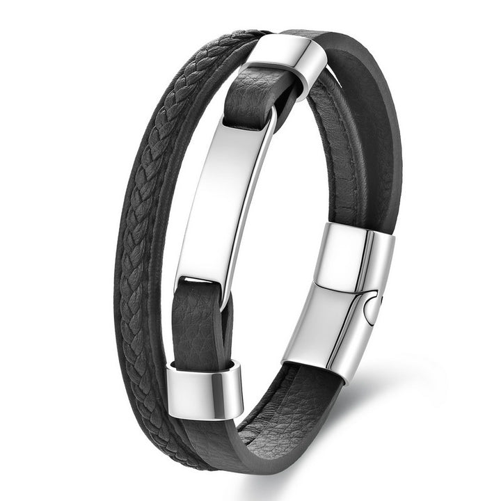 Buddha Stones Bracciale in pelle a doppio strato con design intrecciato - image 7