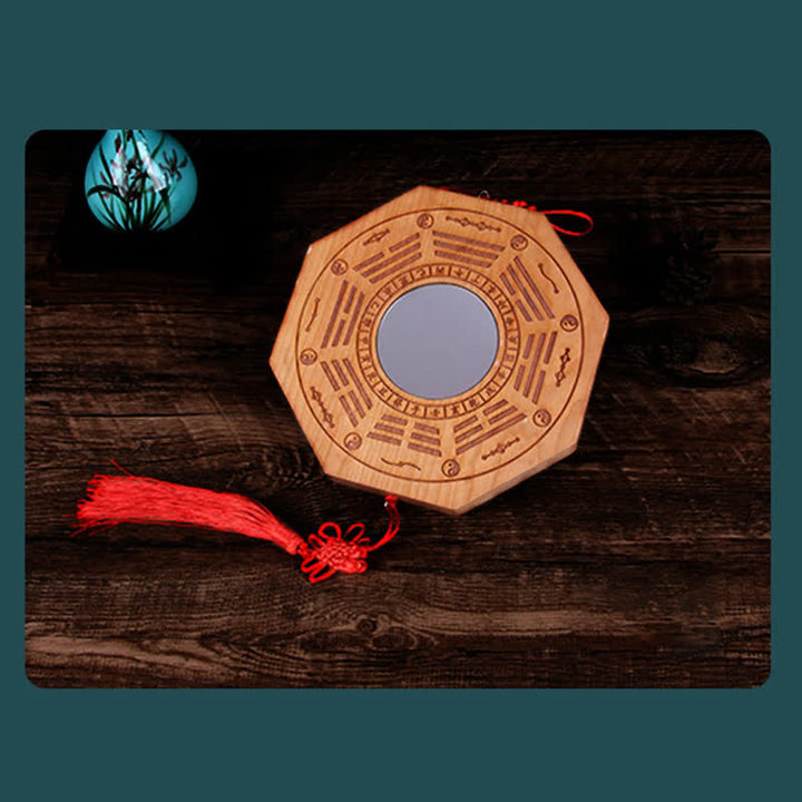 Mappa Feng Shui Bagua Legno di pesco Cinque monete imperatore Bilancia cinese Nodo Mappa energetica Specchio - image 14