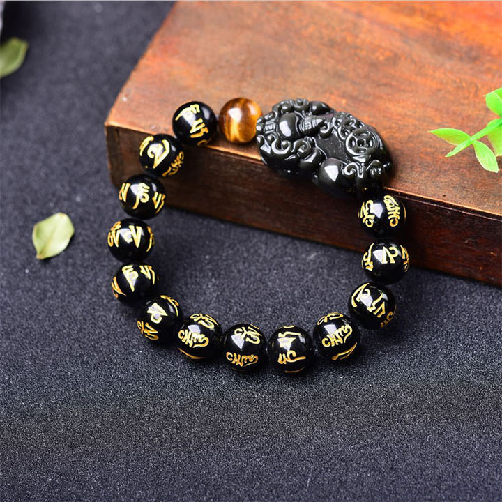 Bracciale della ricchezza in ossidiana PiXiu FengShui