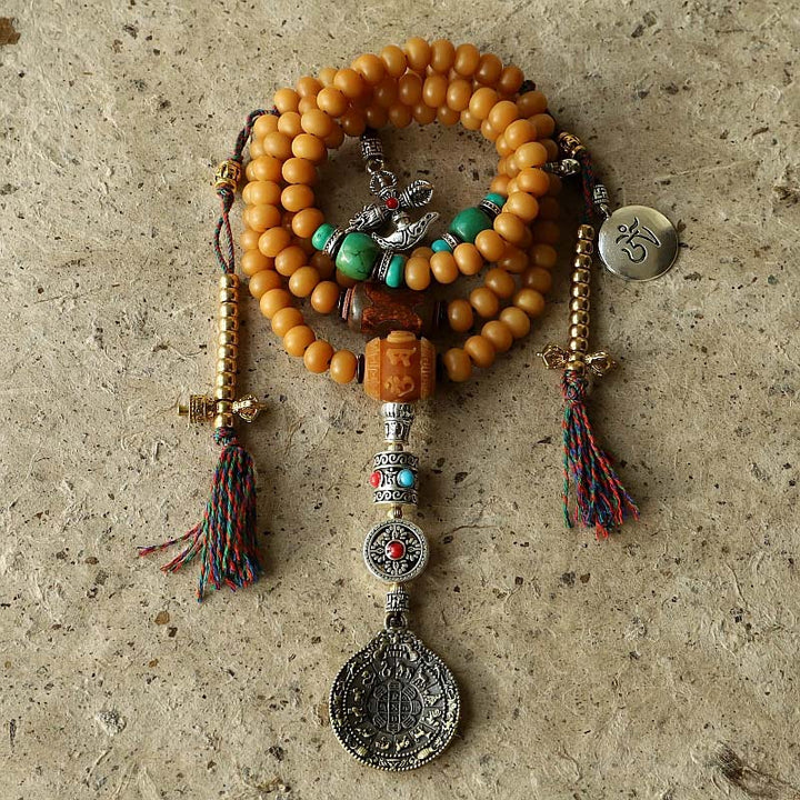 Bracciale di ricchezza Bagua Vajra Buddha Stones Tibet 108 perle di Mala Bodhi Seme