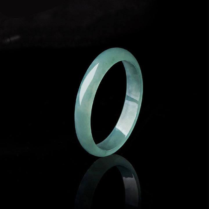 Anello di protezione della prosperità in giada naturale Buddha Stones