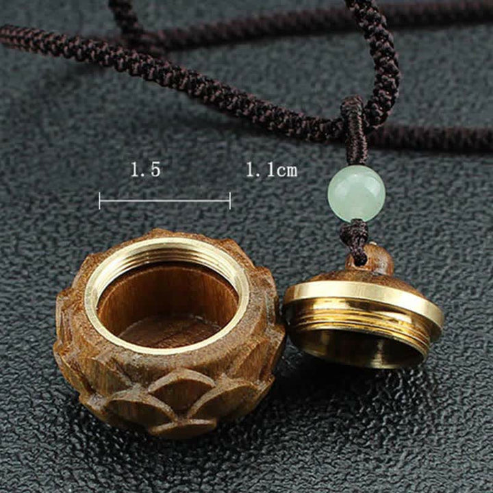 Buddha Stones Tibet Sandalo verde Palissandro Om Mani Padme Hum Loto Collana pendente rilassante positivo - image 12