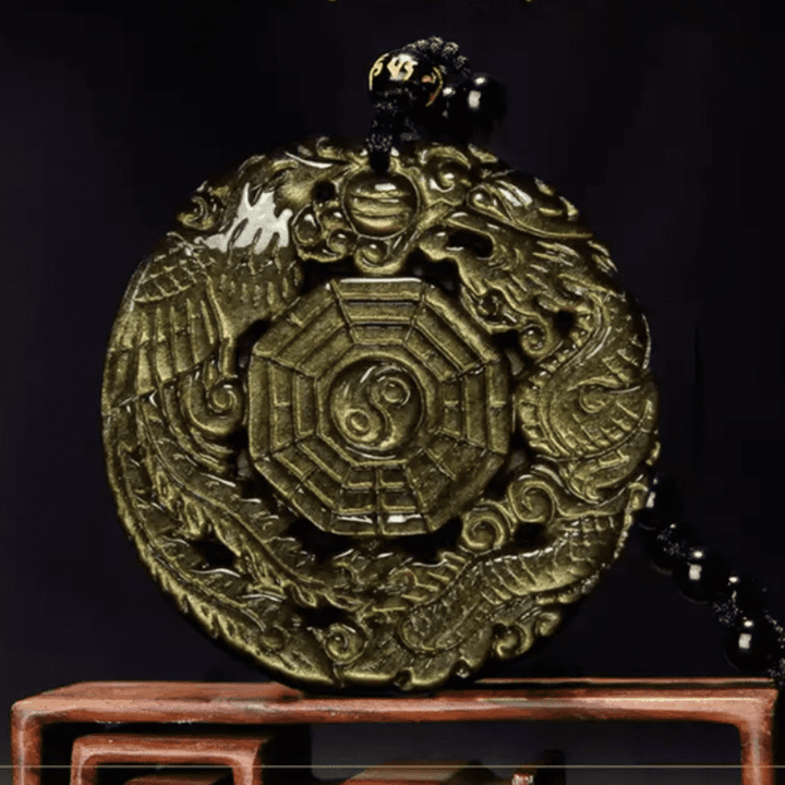 Collana con ciondolo di energia curativa in ossidiana dorata Buddha Stones