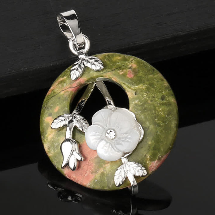 Buddha Stones Vari cristalli Ametista Avventurina verde Fiore Collana pendente curativa - image 20