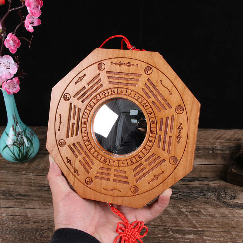 Mappa Feng Shui Bagua Legno di pesco Cinque monete imperatore Bilancia cinese Nodo Mappa energetica Specchio - image 5