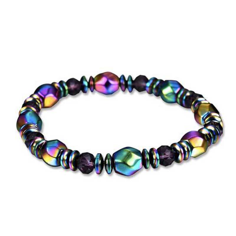 Braccialetto del benessere in ematite arcobaleno Buddha Stones
