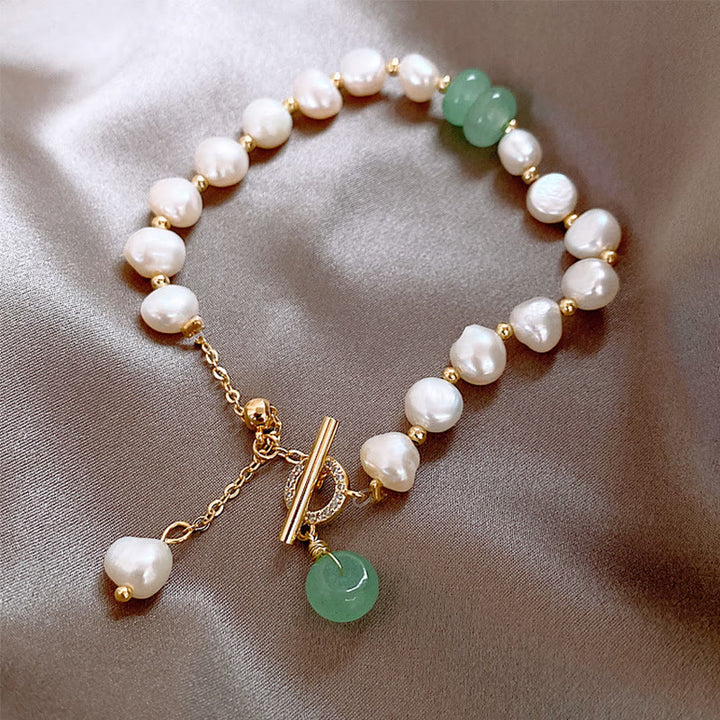 Braccialetto a catena curativo con perle di quarzo fragola verde Buddha Stones