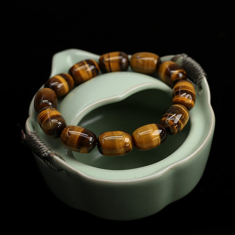 Braccialetto Buddha Stones Natural Tiger Eye Stone Integrity Willpower