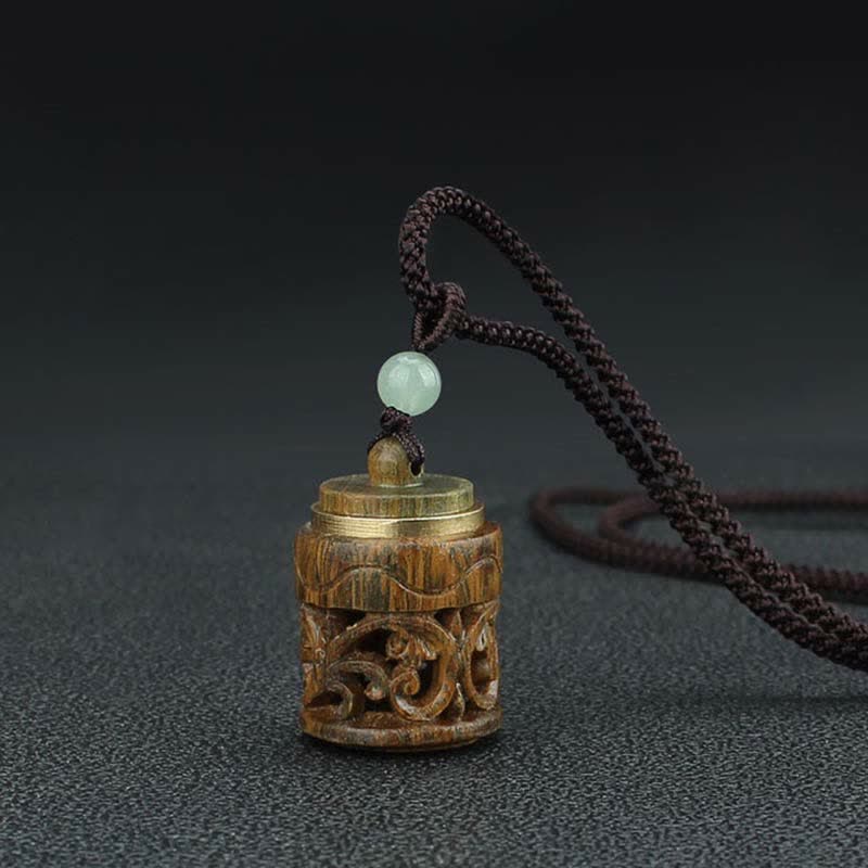 Buddha Stones Tibet Sandalo verde Palissandro Om Mani Padme Hum Loto Collana pendente rilassante positivo - image 14
