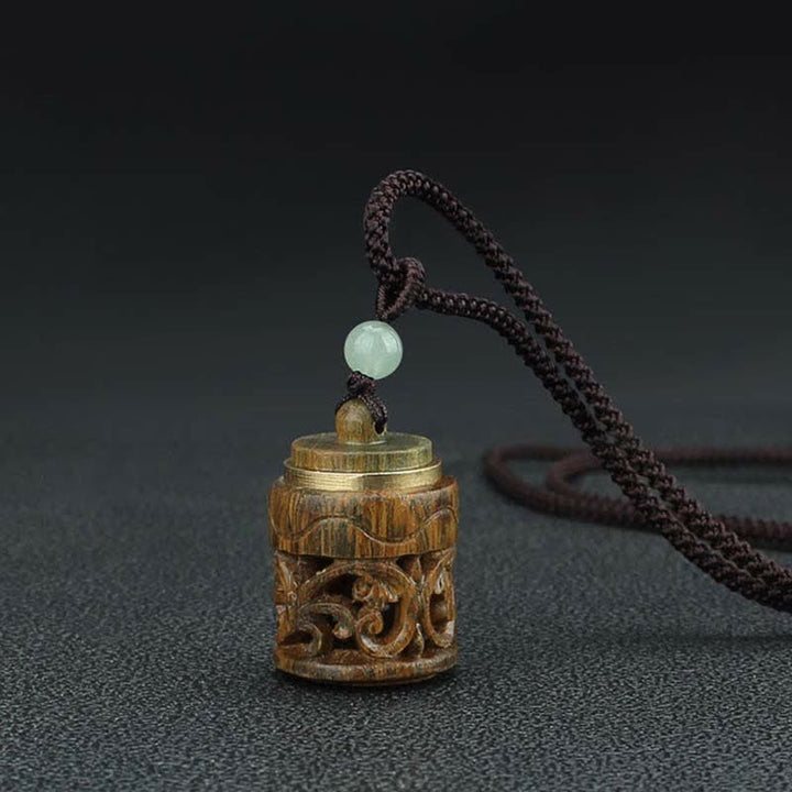 Buddha Stones Tibet Sandalo verde Palissandro Om Mani Padme Hum Loto Collana pendente rilassante positivo - image 14