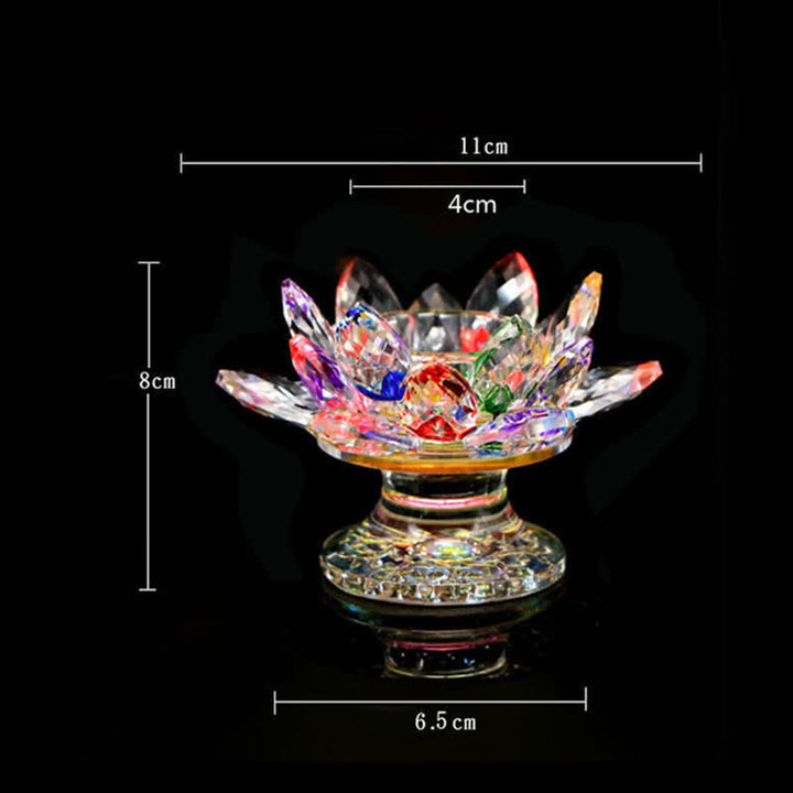 Portacandele in cristallo a forma di fiore di loto, decorazione per la casa e l'ufficio