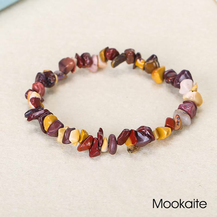 Braccialetto lenitivo con pietra di cristallo naturale di forma irregolare - Mookaite (Circonferenza del polso: 15-16 cm) - image 68