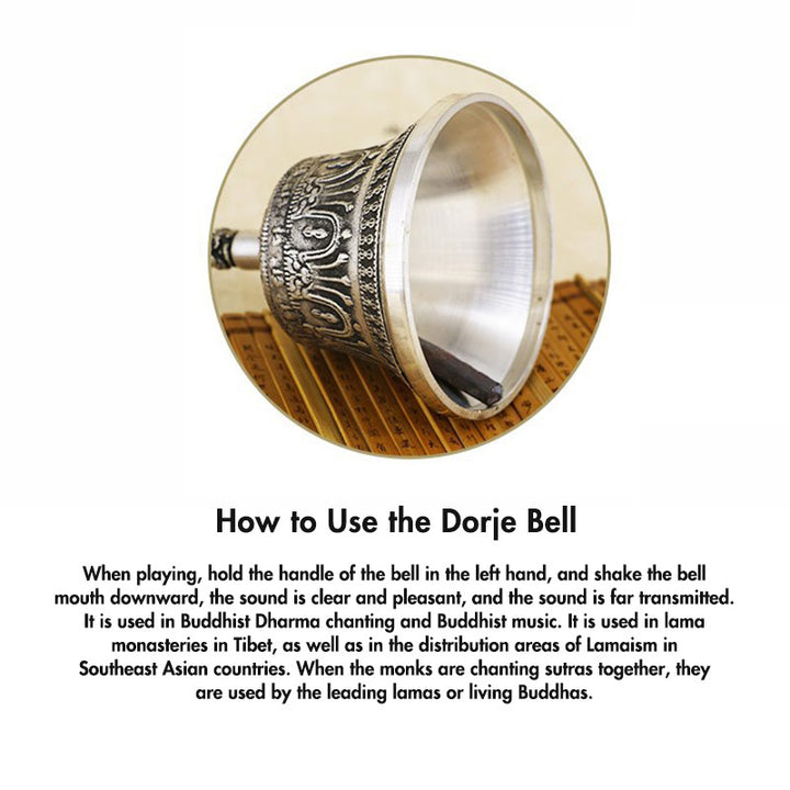 Set di campane per meditazione tibetane Buddha Stones e decorazioni in rame Vajra Dorje - image 19