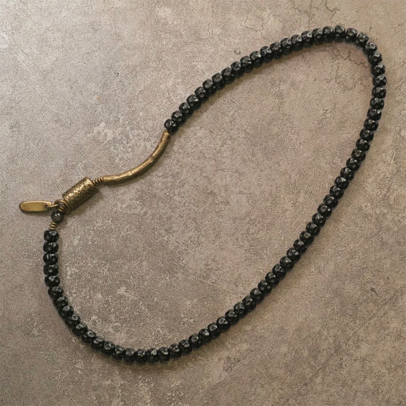 Bracciale triplo giro in ottone e rame con guscio di cocco retrò Buddha Stones - image 12