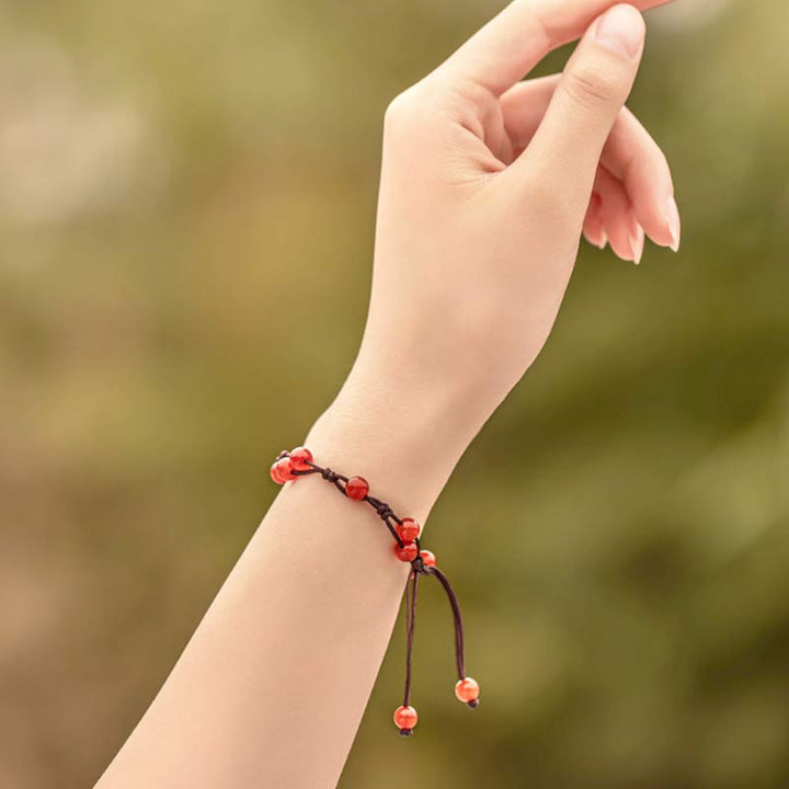 Bracciale Buddha Stones Agata Rossa Agata Muschiata Cinabro Calma