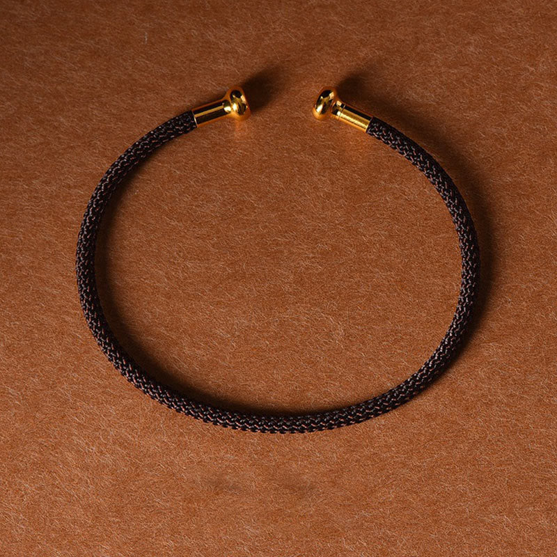 Braccialetto con polsino in corda intrecciata con design semplice fatto a mano Buddha Stones - Marrone - image 17