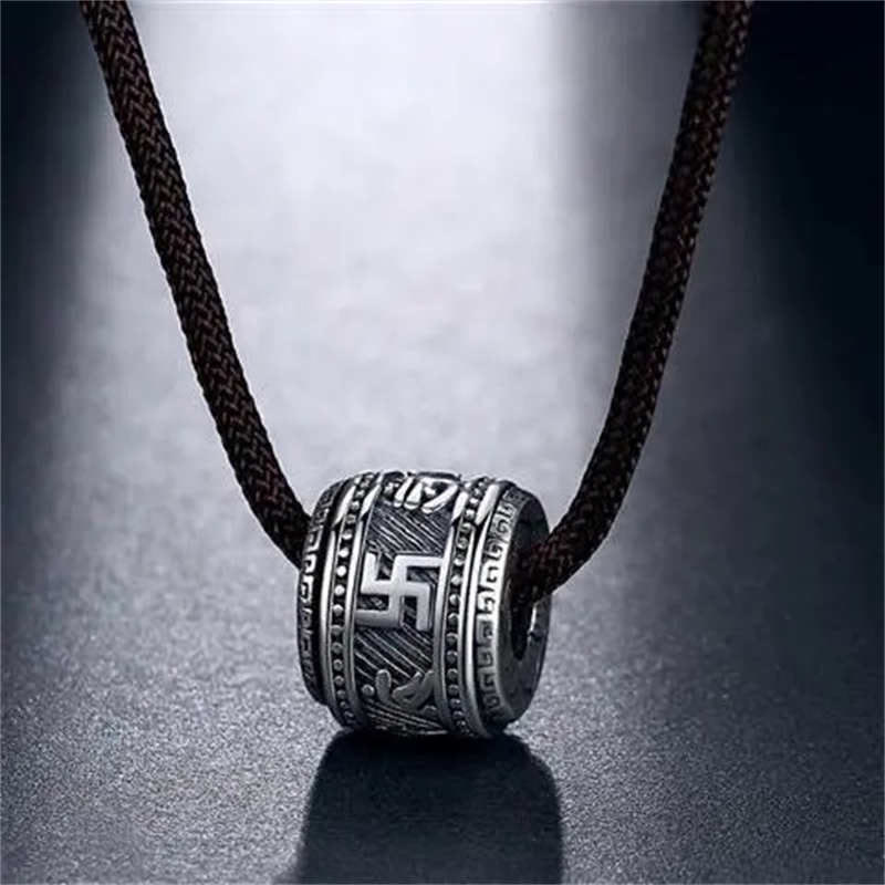 Collana con ciondolo di protezione Buddha Stones Tibet Om Mani Padme Hum - Argento - Corda di corda - image 4