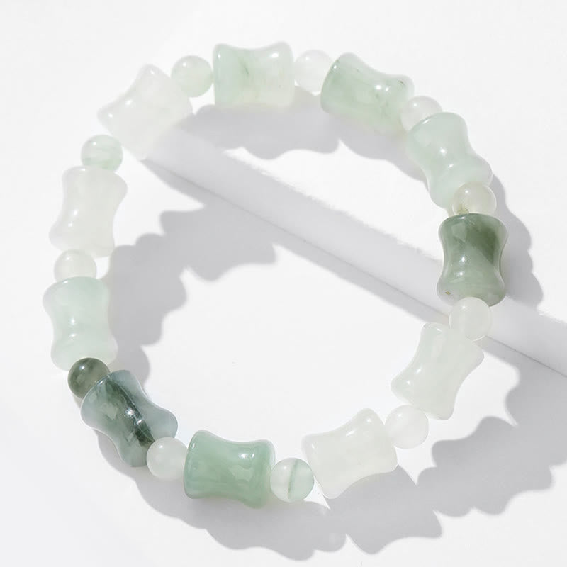 Braccialetto Buddha Stones Jade Coconut Shell Bamboo Pattern Abbondanza Fortuna