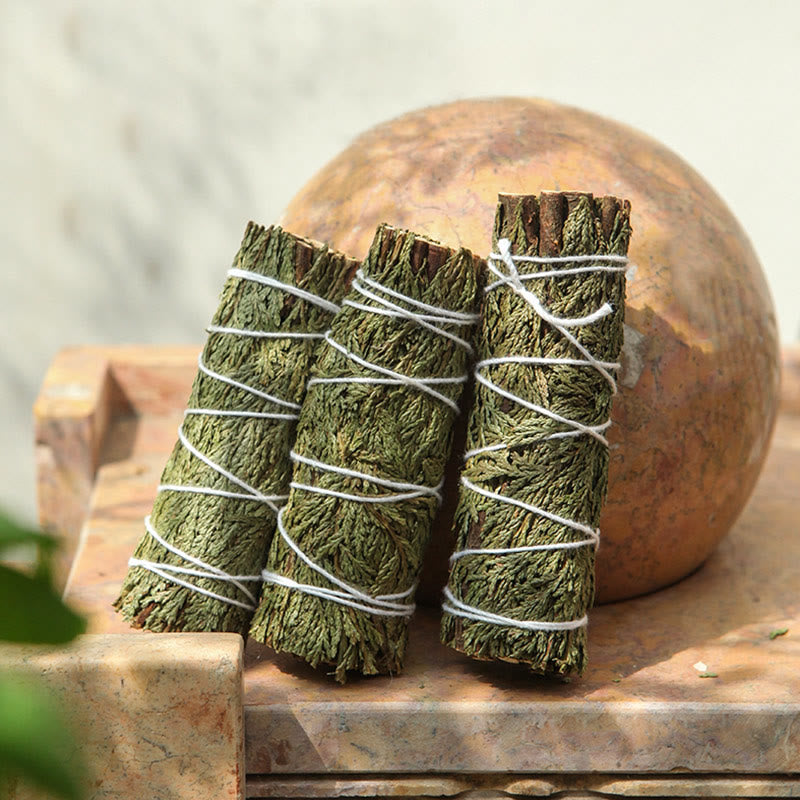 Buddha Stones Cedar Smudge Stick per la pulizia della casa Incenso Meditazione e rituali Bastoncini di cedro Bacchette di incenso