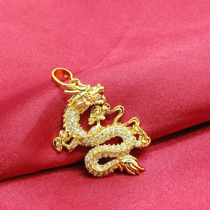 Collana con ciondolo di protezione del drago d'oro Buddha Stones - image 6