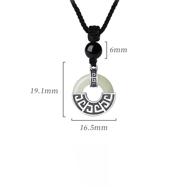 Collana con ciondolo Buddha Stones in argento sterling 925, giada naturale di Hetian, fibbia della pace e prosperità - image 10