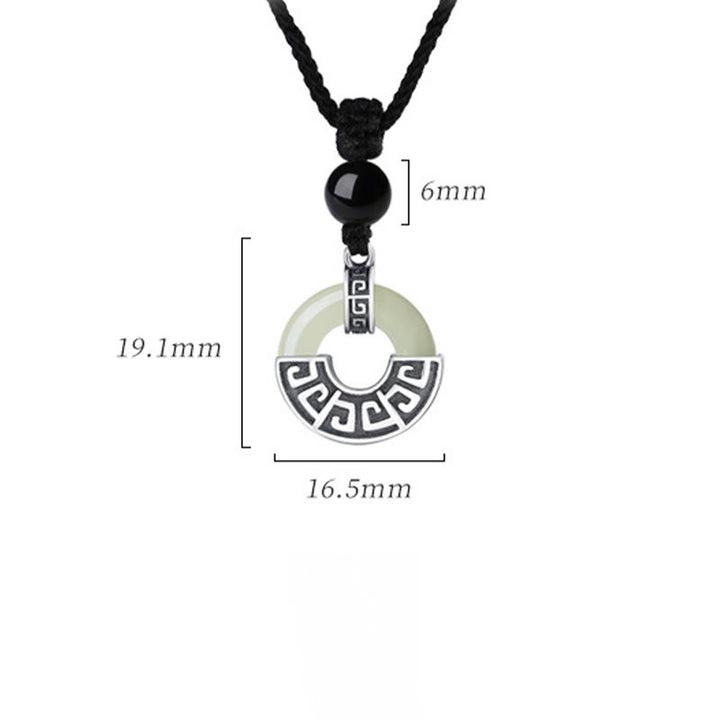 Collana con ciondolo Buddha Stones in argento sterling 925, giada naturale di Hetian, fibbia della pace e prosperità - image 10