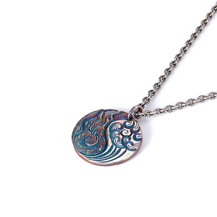 Collana con ciondolo in argento sterling 990 con Buddha Stones, equilibrio tra acqua e fuoco, Yin Yang - image 6