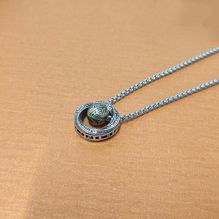 Collana con ciondolo in rame con perline portafortuna Mobius , Buddha Stones, ricchezza