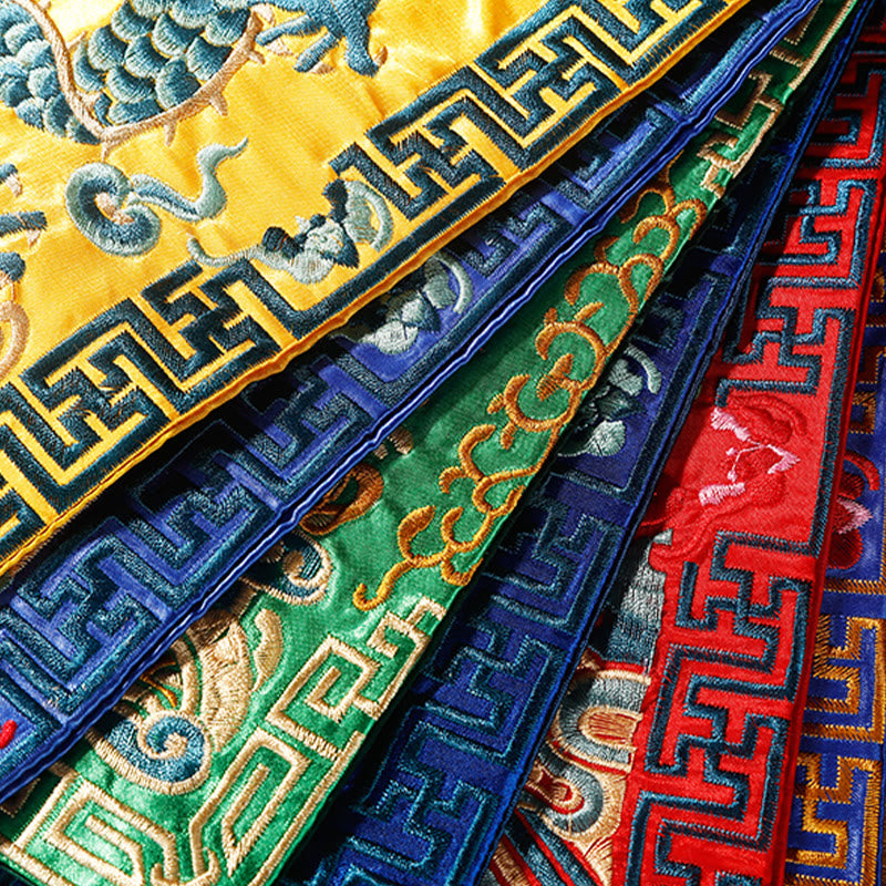 Buddha Stones Gru Fenice Drago Kirin Ricamato Tazza Sottobicchiere Tazza da Tè Quadrato Kung Fu Tappetino da Tè