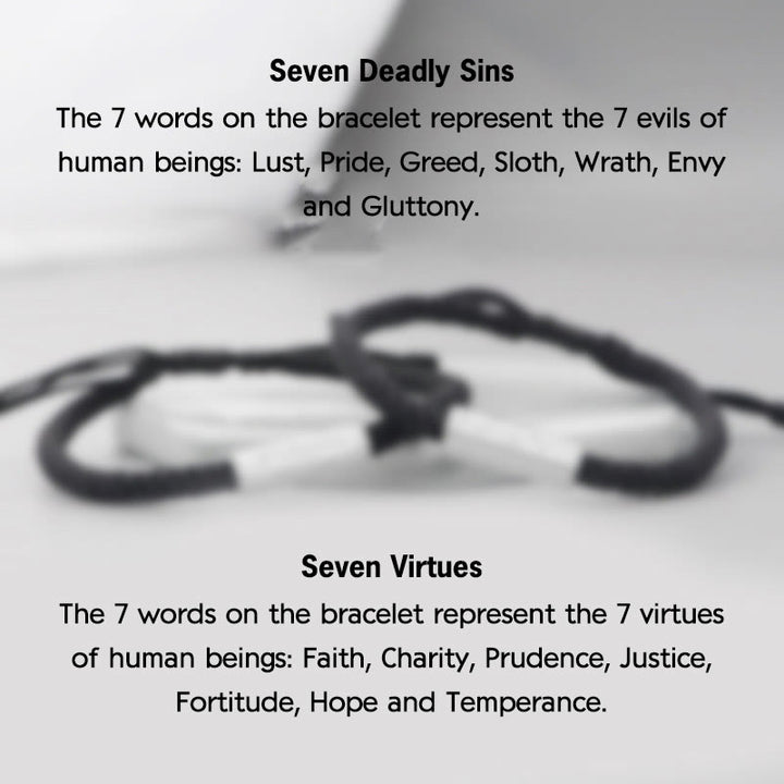 Braccialetto intrecciato Seven Deadly Sins Seven Virtues