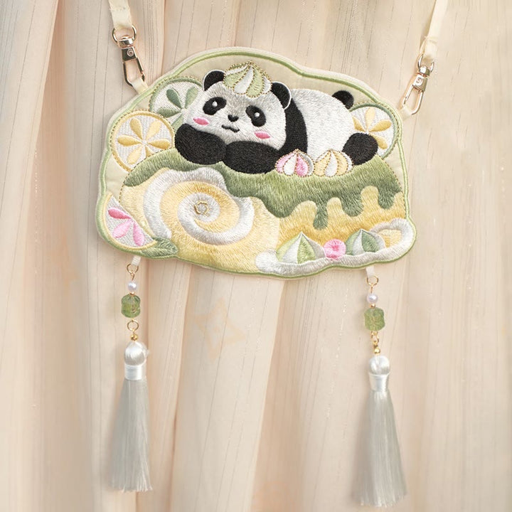 Buddha Stones Ricamo Panda Fortunato Gatto Shiba Inu Cervo Coniglio Volpe Fiore Animale Carino Borsa Hanfu Borsa A Tracolla Borsa A Tracolla