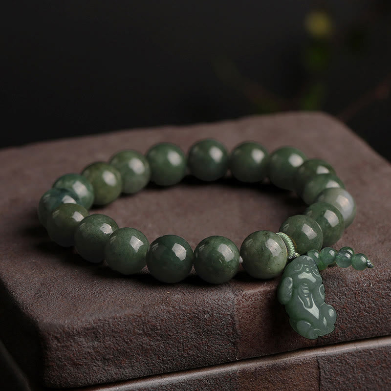Braccialetto della prosperità in giada tibetana PiXiu