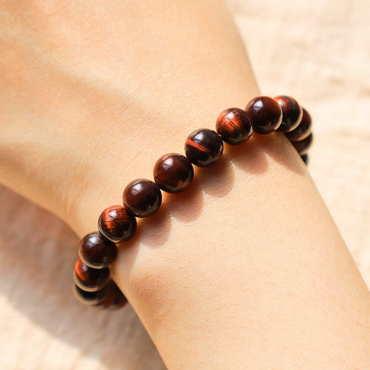 Buddha Stones Bracciale con perle curative in occhio di tigre naturale - image 6